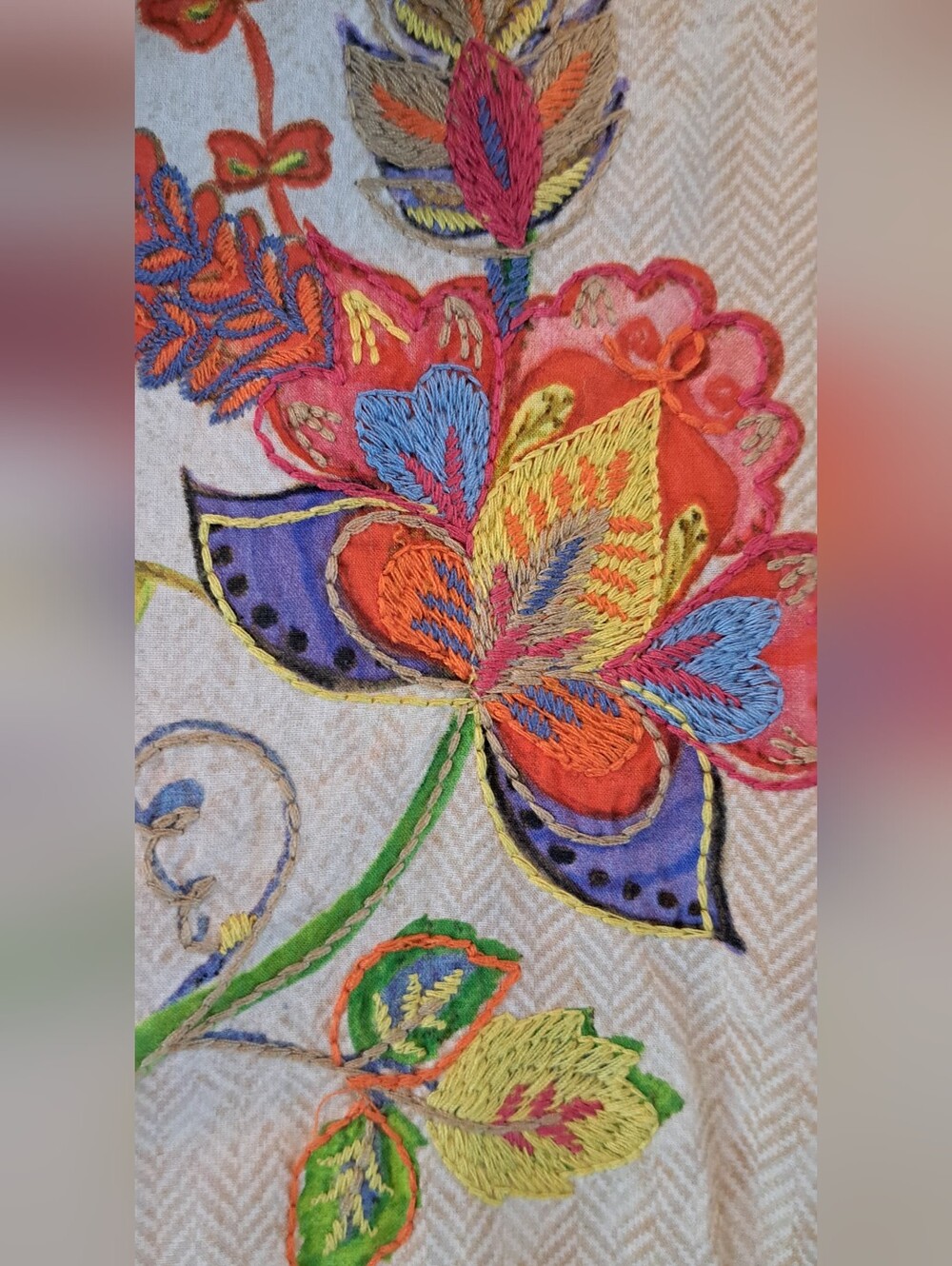 John Mark Floral Button Front Blouse  Floral Lightweight Embroidered Pockets  M - Picture 9 of 14